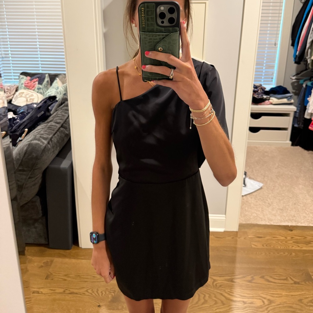 fab'rik Black One Shoulder Sheath Dress